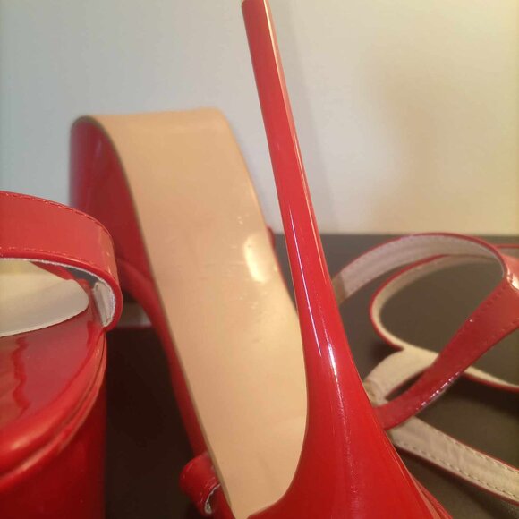 Niufuni Red Strappy Platform High Stiletto Heel - Picture 5 of 8